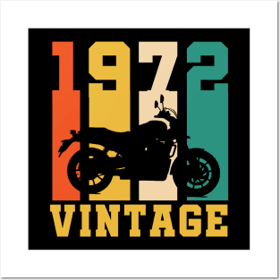 50 Years Old Gifts Vintage 1972 Motorcycle 50th Birthday Posters and Art